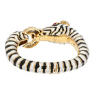 David Webb Platinum & 18K Yellow Gold Zebra With Ruby Eyes And Diamond Bracelet - The Back Vault