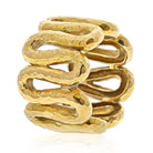 David Webb 18K Yellow Gold Zigzag Hammered Ring - The Back Vault