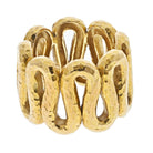 David Webb 18K Yellow Gold Zigzag Hammered Ring - The Back Vault