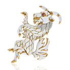 David Webb White Enamel Diamond Goat Brooch - The Back Vault