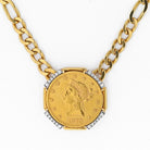 David Webb Platinum & 18K Yellow Gold Liberty Head Coin Necklace - The Back Vault