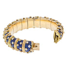 Tiffany & Co. Schlumberger 18K Yellow Gold Blue Enamel Diamond Bracelet - The Back Vault