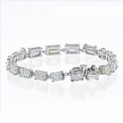 Platinum 12.53 cttw Emerald Cut Diamond Bracelet - The Back Vault