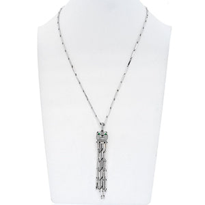 Cartier 18K White Gold Diamond Panthere With Tassels On A Signature Chain Necklace