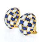 Tiffany & Co. Angela Cummings Lapis And Mother Of Pearl Inlay Clip Earrings - The Back Vault