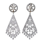 David Webb Platinum 36 Carats Diamond Chandelier Earrings - The Back Vault