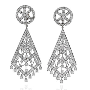 David Webb Platinum 36 Carats Diamond Chandelier Earrings