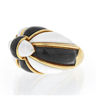 David Webb 18K Yellow Gold Black And White Enamel Bombe Ring - The Back Vault