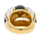 David Webb 18K Yellow Gold Black And White Enamel Bombe Ring - The Back Vault