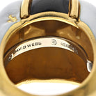 David Webb 18K Yellow Gold Black And White Enamel Bombe Ring - The Back Vault