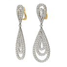 18K White Gold 21 Carat Diamond Chandelier Dangling Earrings - The Back Vault