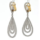 18K White Gold 21 Carat Diamond Chandelier Dangling Earrings - The Back Vault