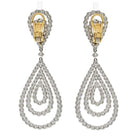 18K White Gold 21 Carat Diamond Chandelier Dangling Earrings - The Back Vault