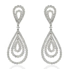 18K White Gold 21 Carat Diamond Chandelier Dangling Earrings - The Back Vault