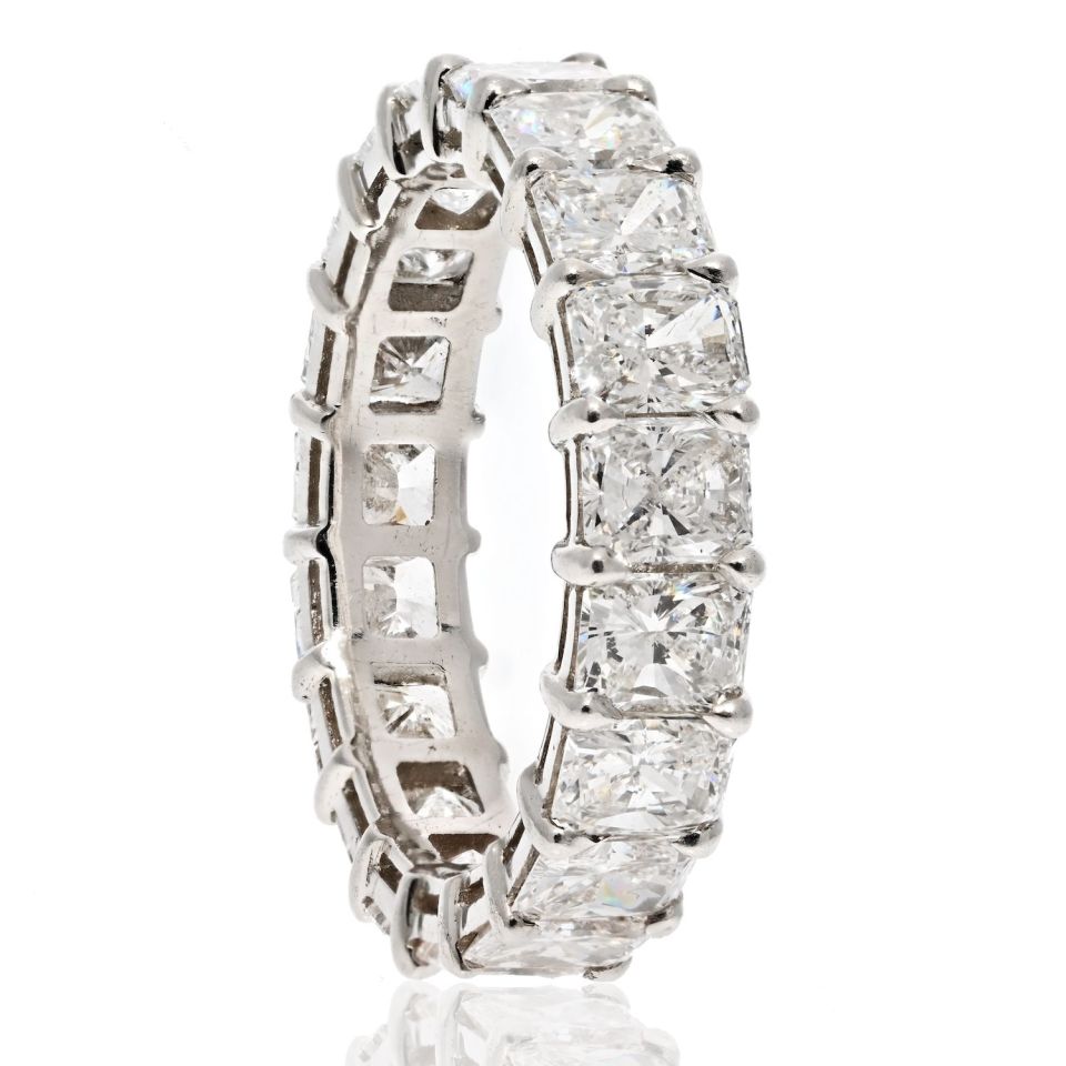 Platinum 6.50 Carats Radiant Cut Diamond Eternity Band - The Back Vault