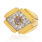 David Webb 18K Yellow Gold Champagne Round Diamond Cocktail Ring - The Back Vault