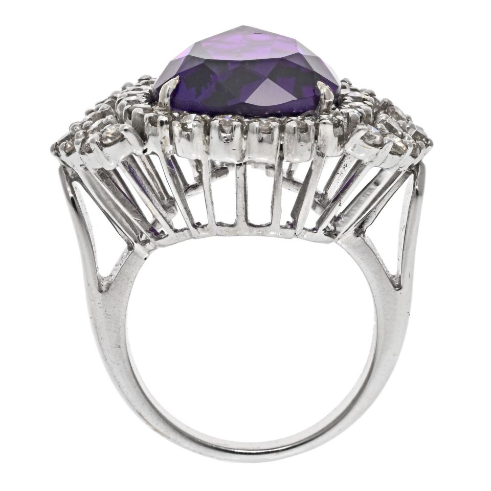 Amethyst And Diamond Cocktail Ring - The Back Vault