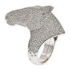 Hermes 18K White Gold 4 Carat Diamond Galop Horse Ring - The Back Vault