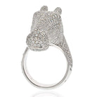 Hermes 18K White Gold 4 Carat Diamond Galop Horse Ring - The Back Vault