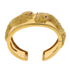 David Webb Platinum & 18K Yellow Gold Double Snake Textured Cuff Bracelet - The Back Vault