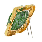 David Webb 18K Yellow Gold Carved Jade Pendant And A Brooch - The Back Vault