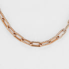 18K Rose Gold 21 Carat Diamond Link Chain Necklace - The Back Vault