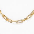 18K Yellow Gold 21 Carat Paperclip Link Diamond Necklace - The Back Vault