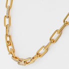 18K Yellow Gold 21 Carat Paperclip Link Diamond Necklace - The Back Vault