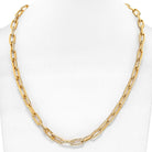 18K Yellow Gold 21 Carat Paperclip Link Diamond Necklace - The Back Vault