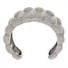 18K White Gold 85 Carats Diamond Pave Cuff Bracelet - The Back Vault