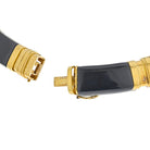 18K Yellow Gold Diamond, Onyx Gold Link Collar Necklace - The Back Vault