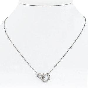 Cartier Love 18K White Gold Love Diamond Pave Pendant Necklace