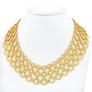 Verdura 18K Yellow Gold Openwork Bib Necklace