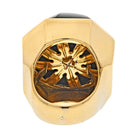 David Webb Platinum & 18K Yellow Gold Black Onyx Dome Ring - The Back Vault