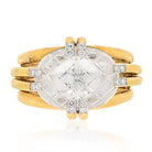 David Webb Platinum & 18K Yellow Gold Notre Dame Rock Crystal Bracelet - The Back Vault