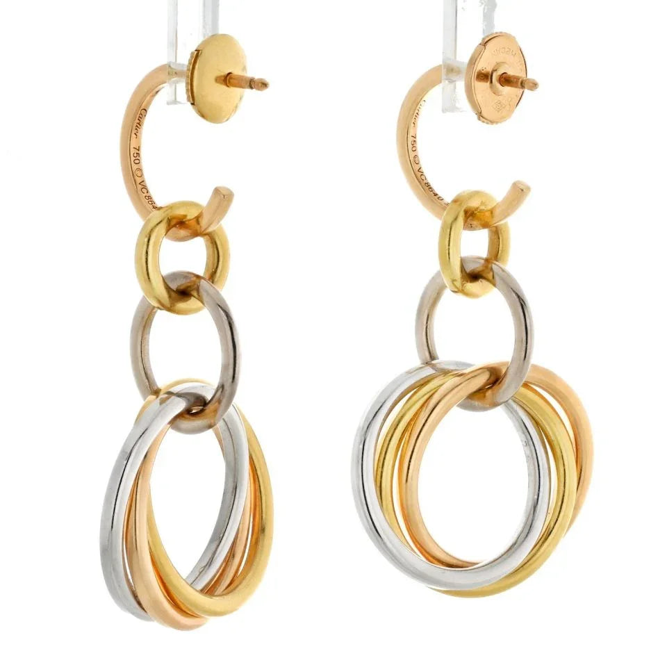 Cartier 18K Tri Color Trinity Dangling Earrings – The Back Vault