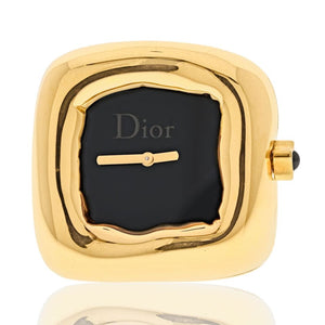 Christian Dior 18K Yellow Gold Nougat Watch Ring