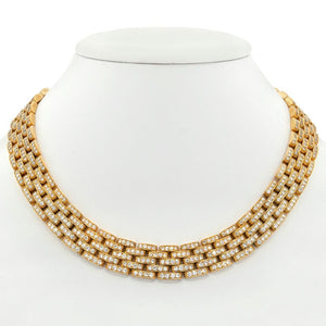 Cartier 18K Yellow Gold Panthere Maillon Diamond Collar Necklace