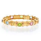 David Webb 18K Yellow Gold Semi Precious Color Stone Bangle Bracelet - The Back Vault