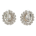 David Webb Platinum Old Cut And Old European Cluster Pearl Clip On Earrings - The Back Vault