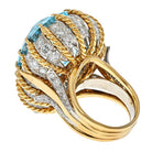 18K Yellow Gold 45 Carat Aquamarine And Diamond Ring - The Back Vault