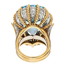 18K Yellow Gold 45 Carat Aquamarine And Diamond Ring - The Back Vault