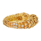 David Webb Platinum & 18K Yellow Gold 21 Carats Scroll Diamond Textured Bracelet - The Back Vault