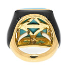 David Webb Platinum & 18K Yellow Gold Summit Turquoise And Diamond Ring - The Back Vault