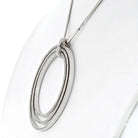 Cartier 18K White Gold Three Tiered Ring Pave Set Pendant Necklace - The Back Vault