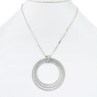 Cartier 18K White Gold Three Tiered Ring Pave Set Pendant Necklace - The Back Vault