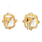 David Webb Platinum & 18K Yellow Gold White Jasper Earrings - The Back Vault