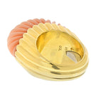 David Webb Platinum & 18K Yellow Gold Carved Coral Ring - The Back Vault