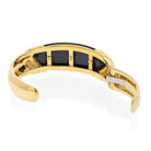 David Webb Platinum & 18K Yellow Gold Carved Onyx And Diamond Hinged Cuff Bracelet - The Back Vault