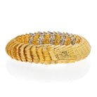 David Webb Platinum & 18K Yellow Gold Scalloped Diamond Bracelet - The Back Vault